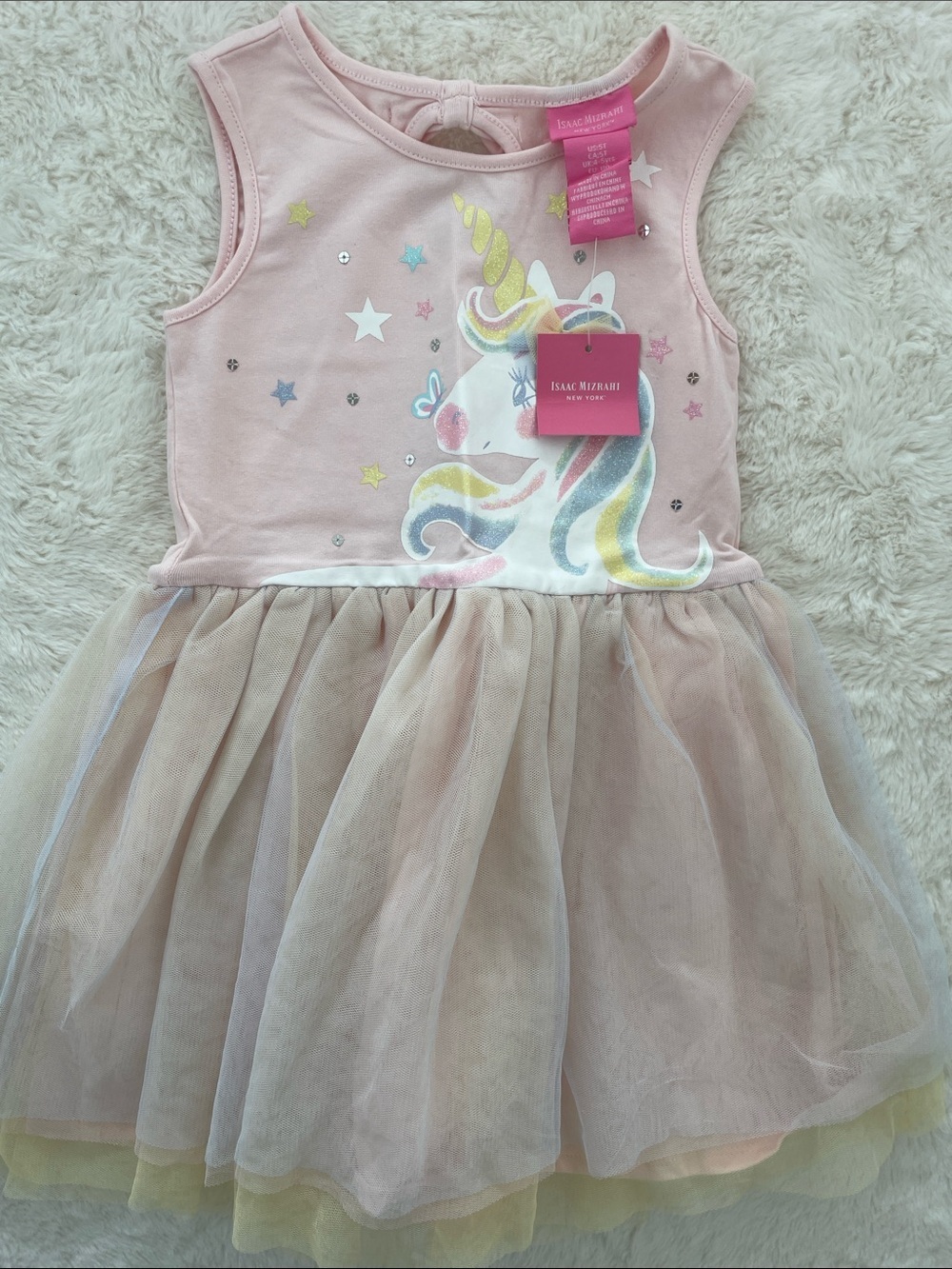 SALE! 25% Off NWT Isaac Mizrahi Pastel Pink Unicorn Tulle Dress Size 5T